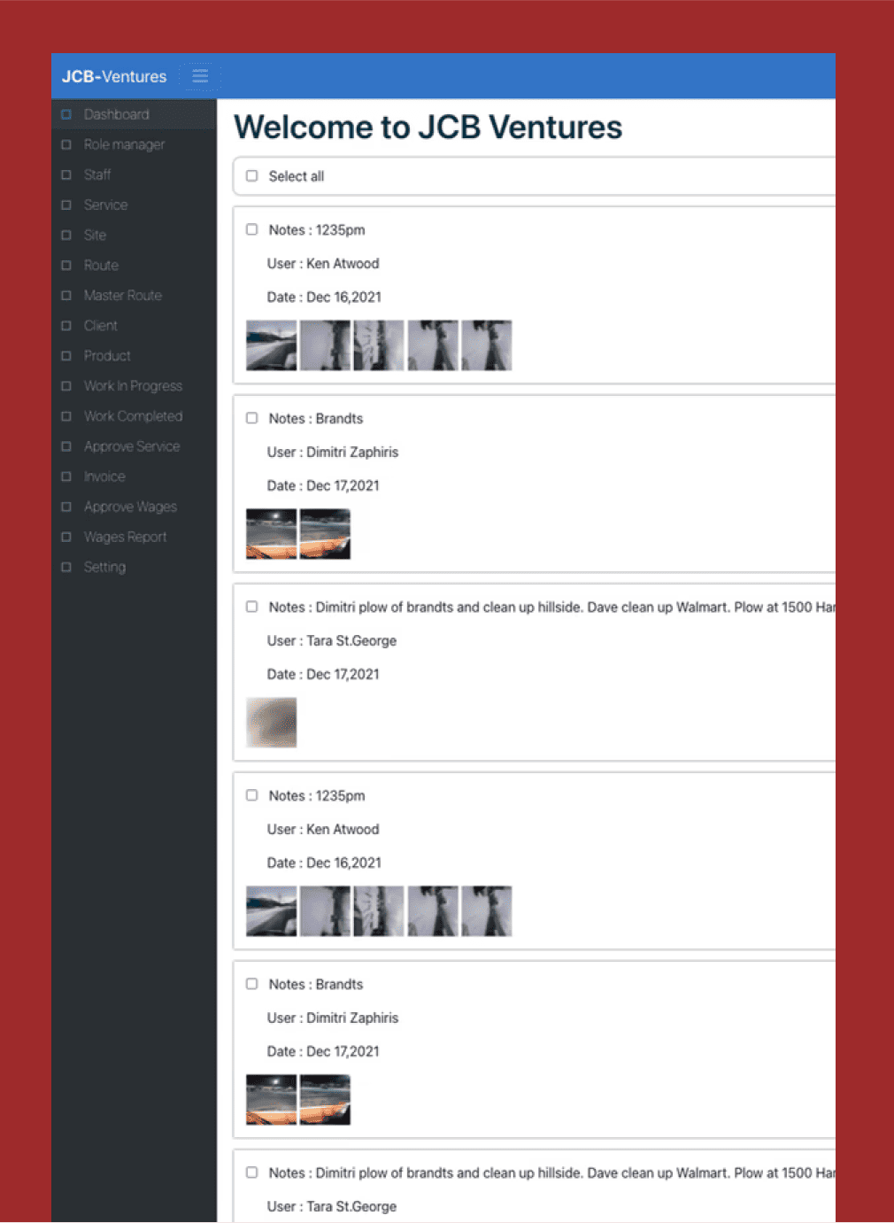 Admin Dashboard - JCB Crew Manager
