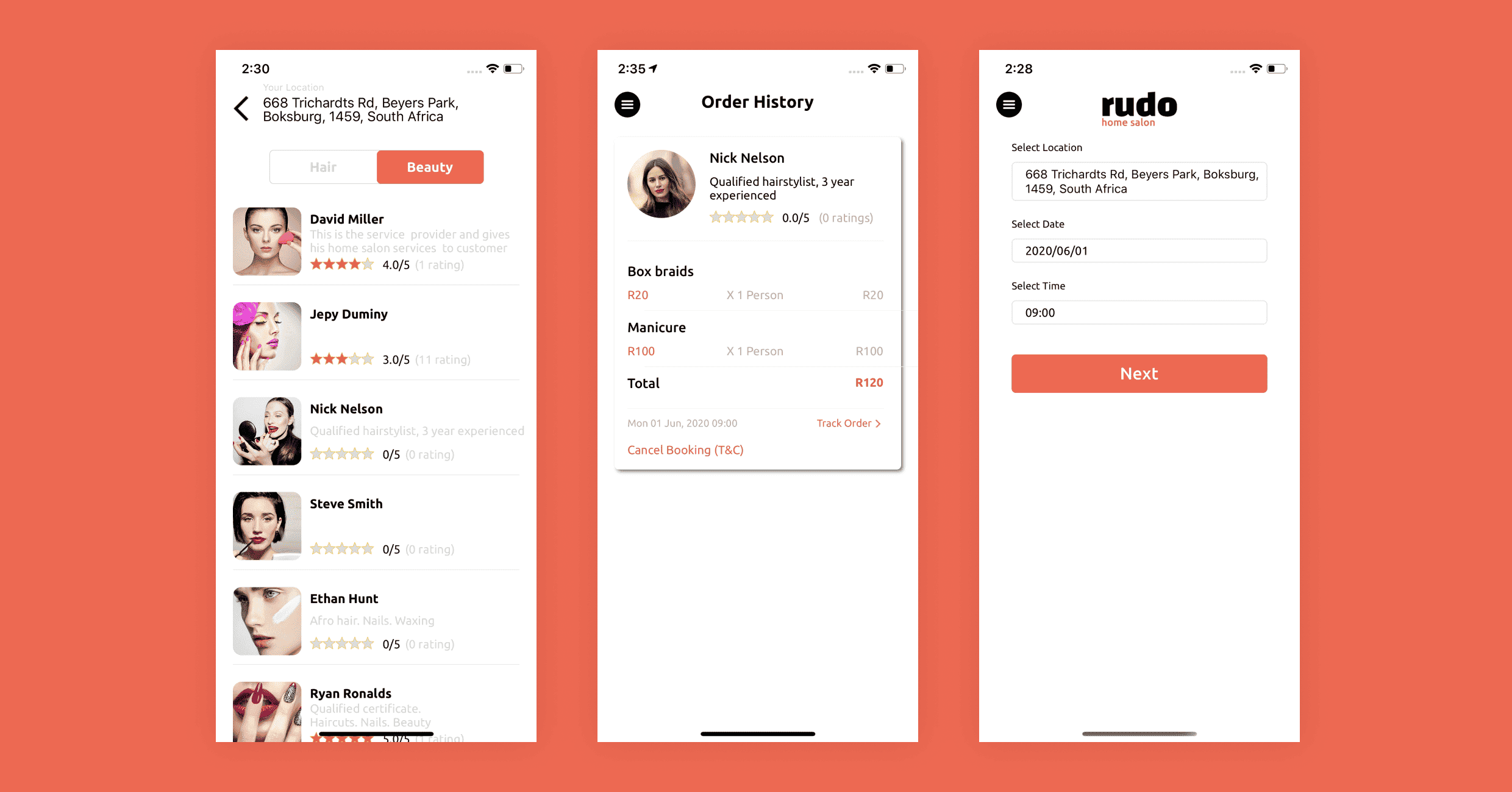 Beauty Care Service Providers - App Development