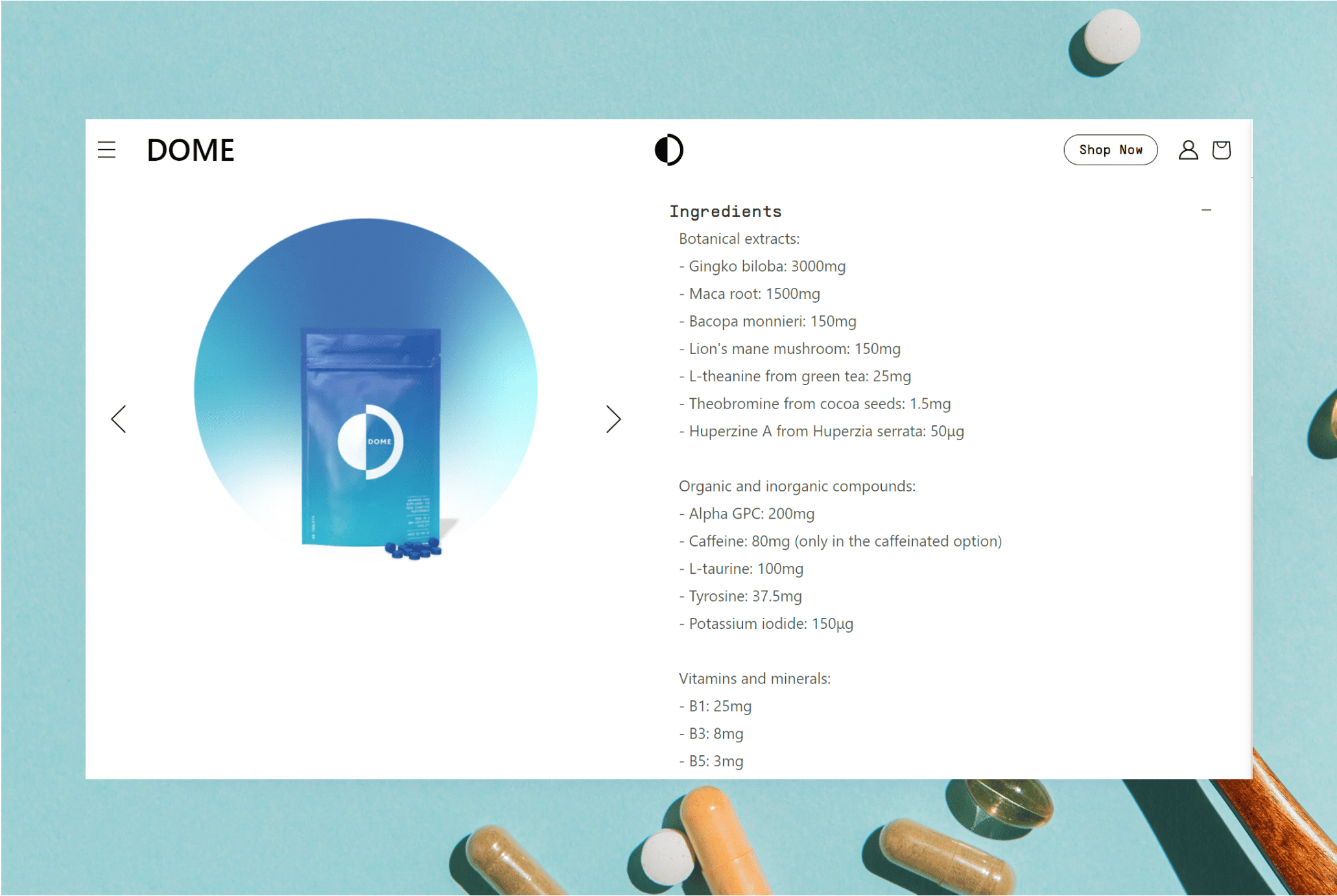 Dome Technologies Nootropics-Explored Ingredients-Health and Wellness eCommerce Store