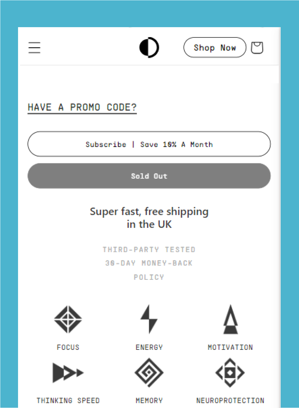 Dome Technologies-Subscription Feature for Nootropics-Shopify eCommerce Store