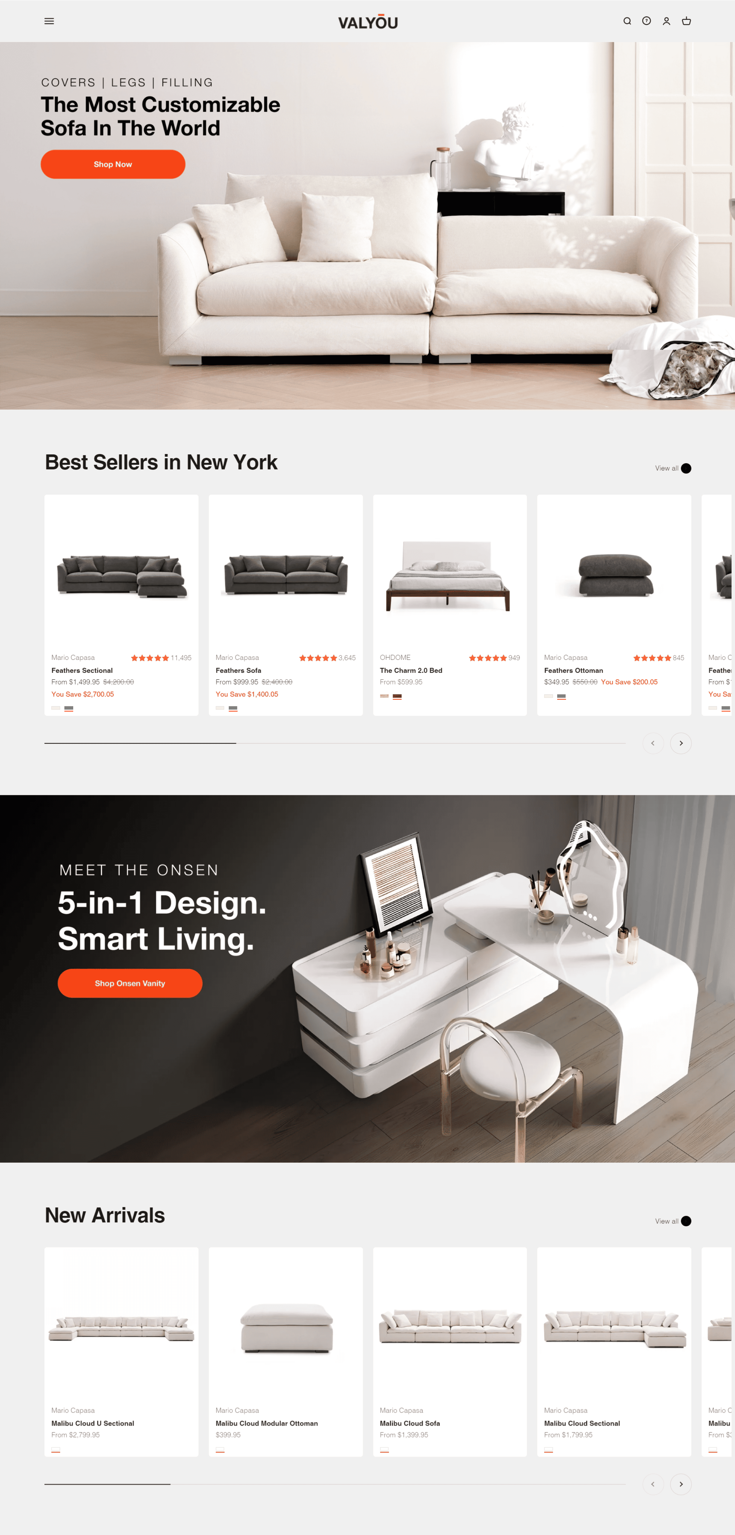 eCommerce Furniture Store USA VALYOU Furniture