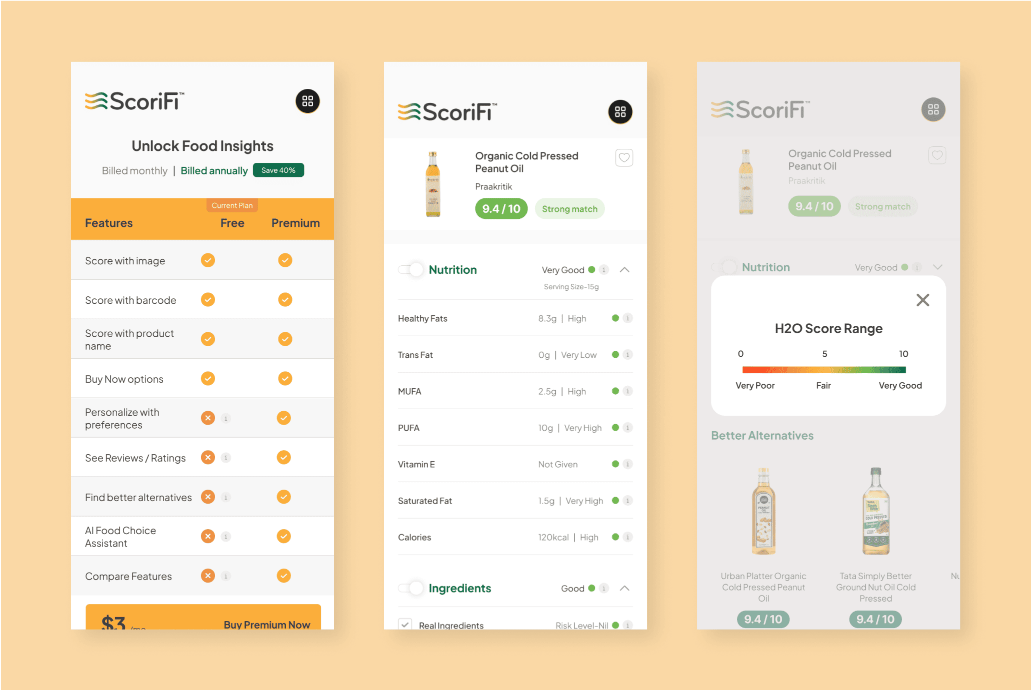 Interactive Design-ScoriFi nutrition score