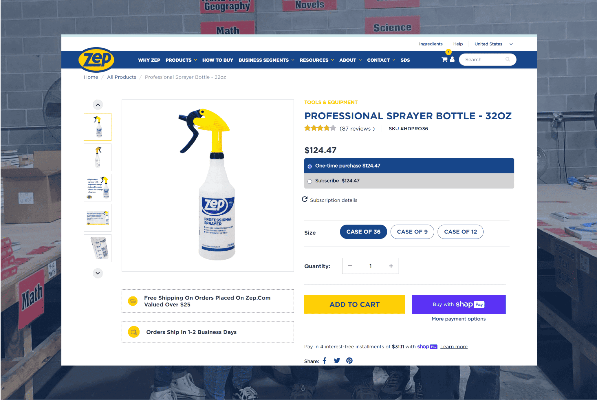 Redesign User Interface of product page - Zep