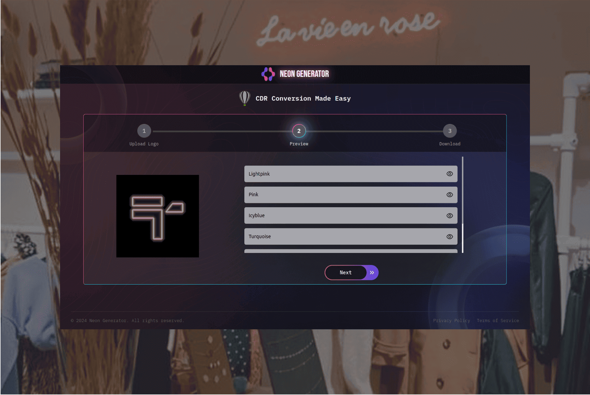 Neonsfeer - Developed the module to convert normal logo into Neon logo