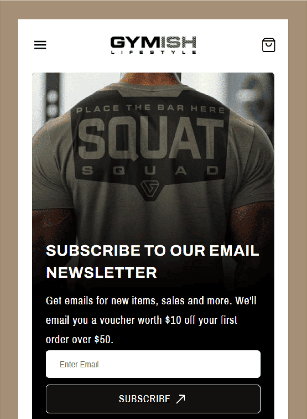 Gymish - Subscribe the newsletter