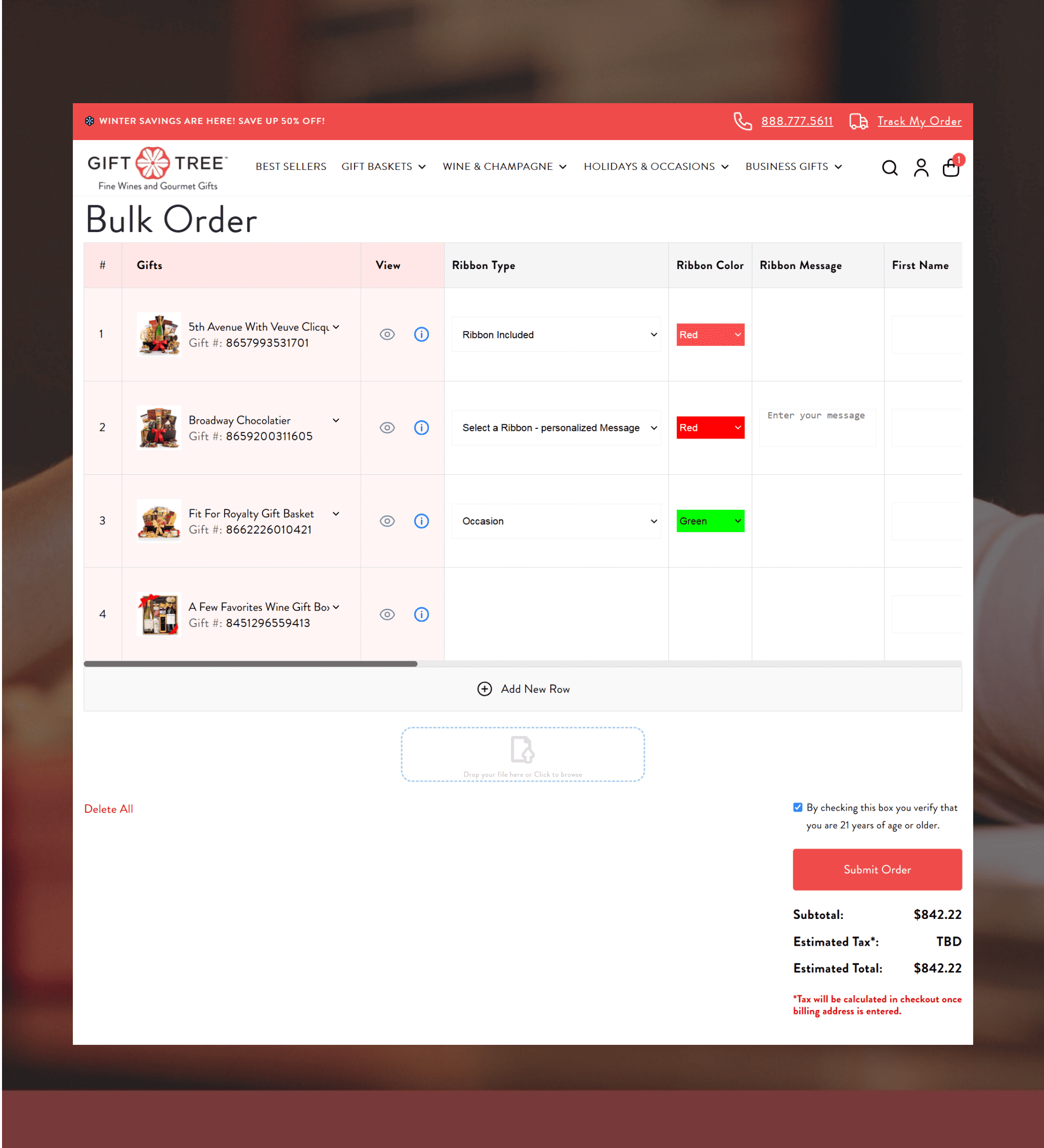 Bulk Ordering Features