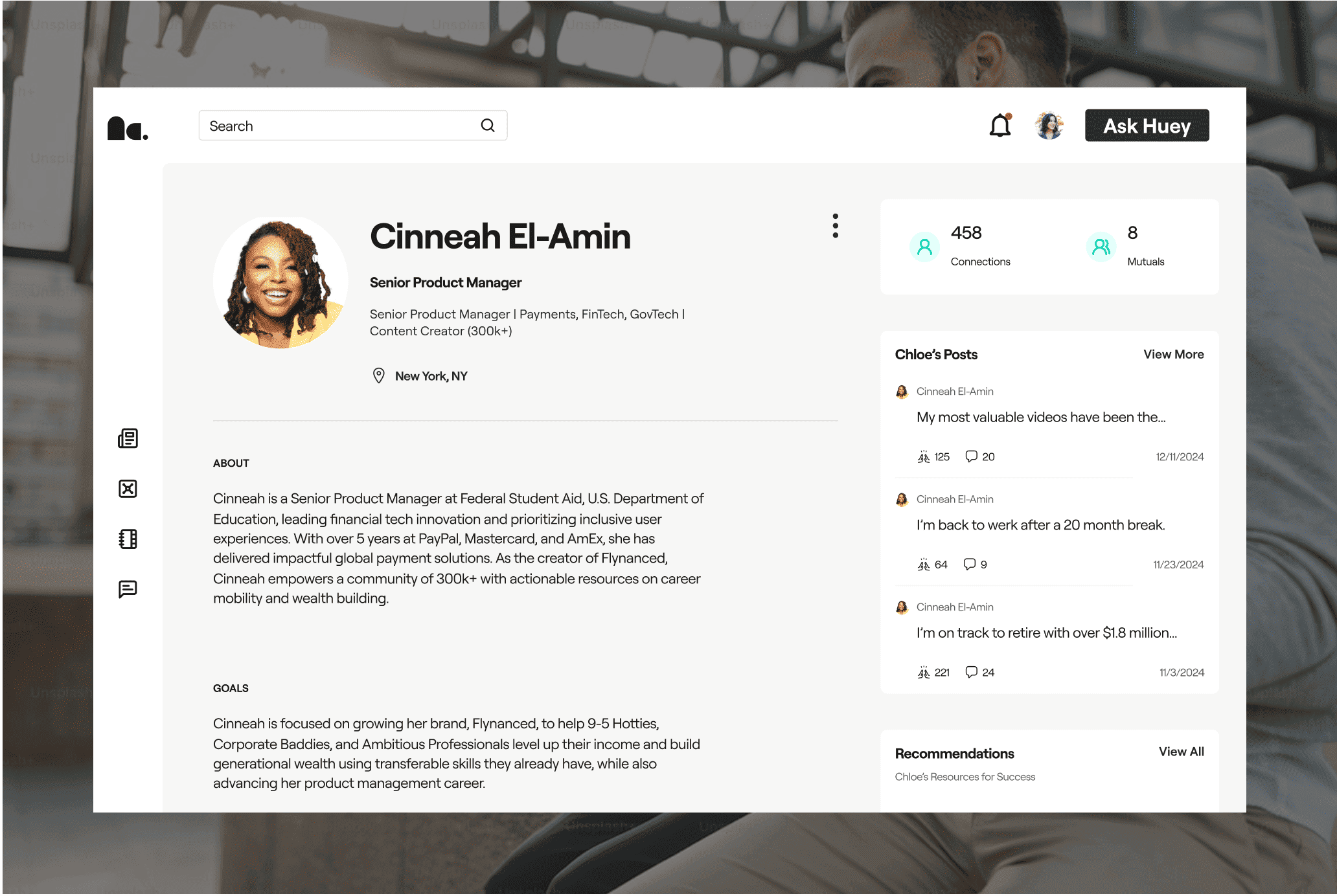 Hu Capital - Creating detailed and attractive User Profile section
