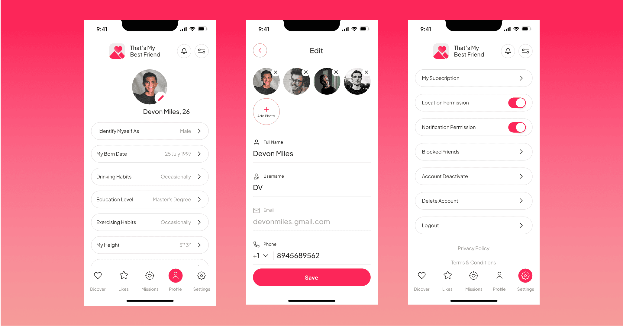 TMBF-Profile management section which is enhancing user experience