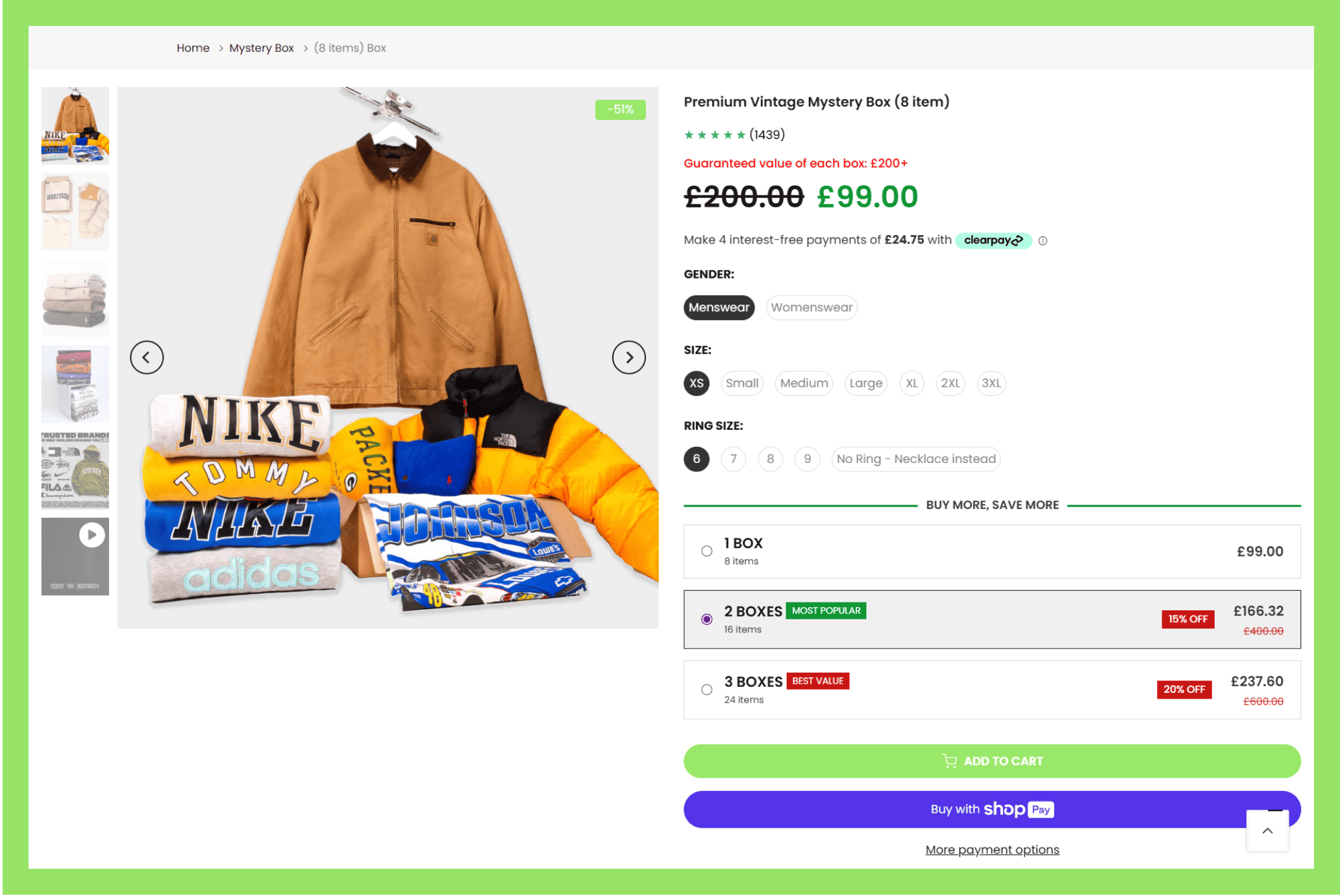 Vintage Club-Enhancing the Product display page by optimizing it for better engagement