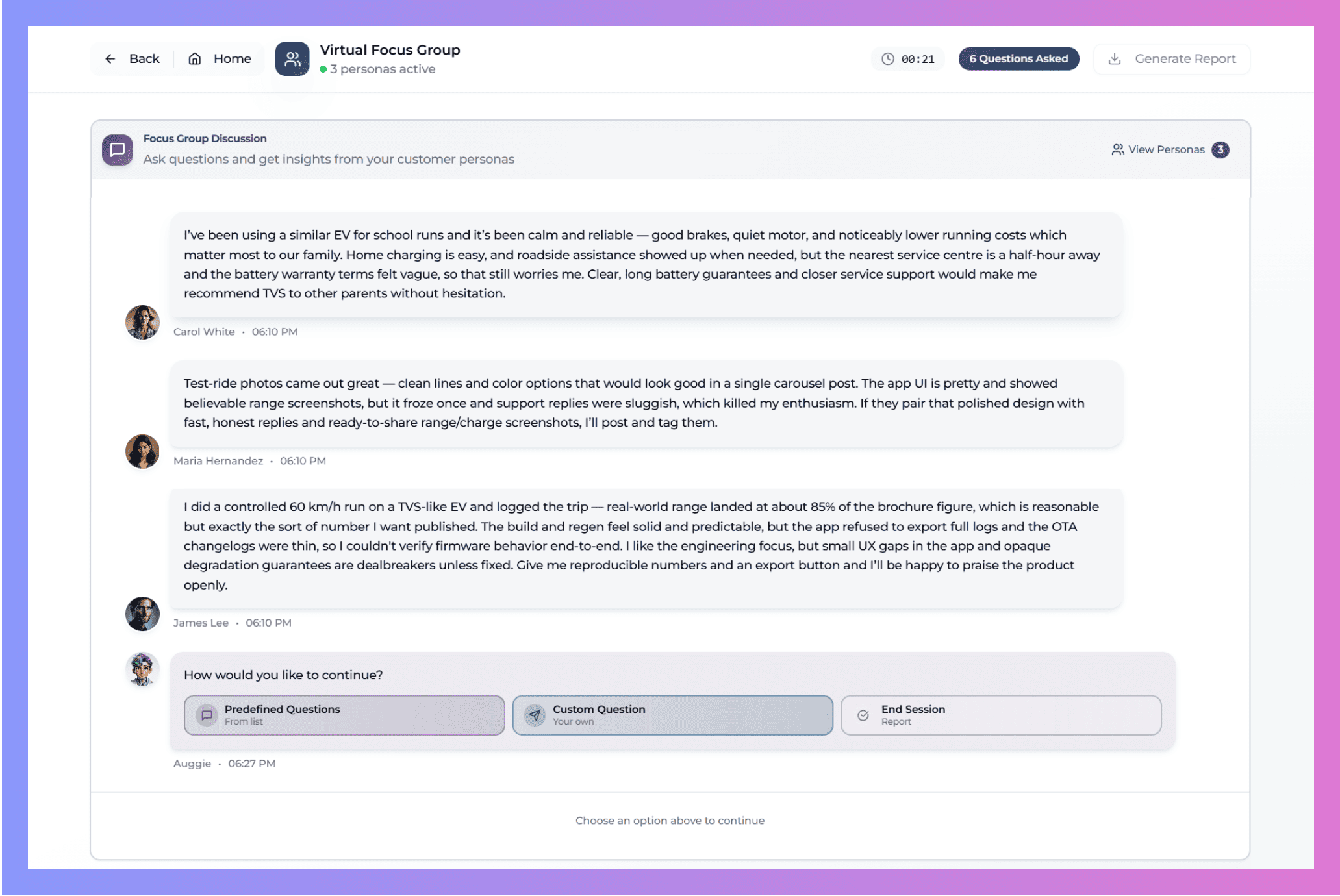 Generating the group where users can engage and communicate threw the persona panel