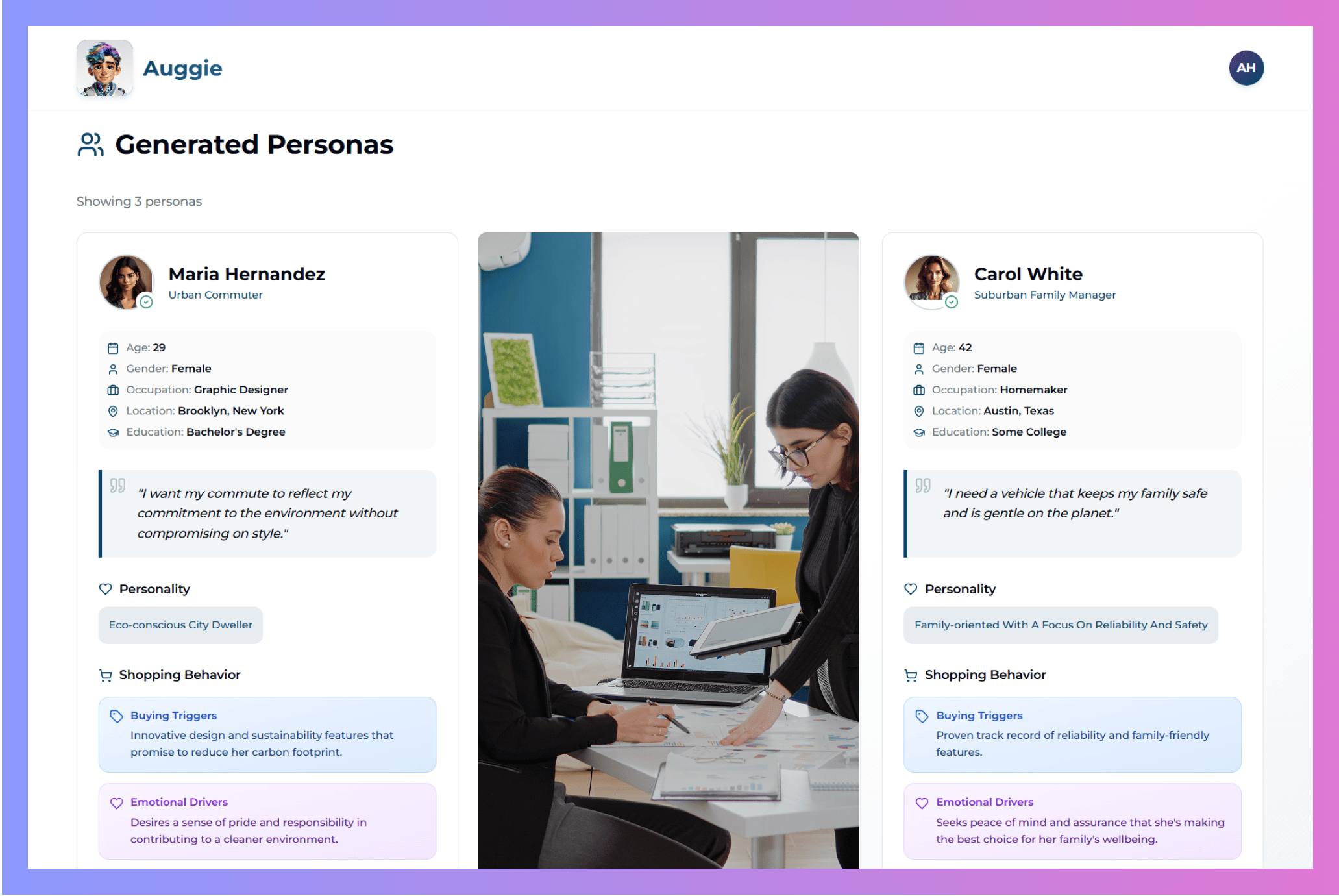 Persona enrichment for the providing an information of inputs and live public information