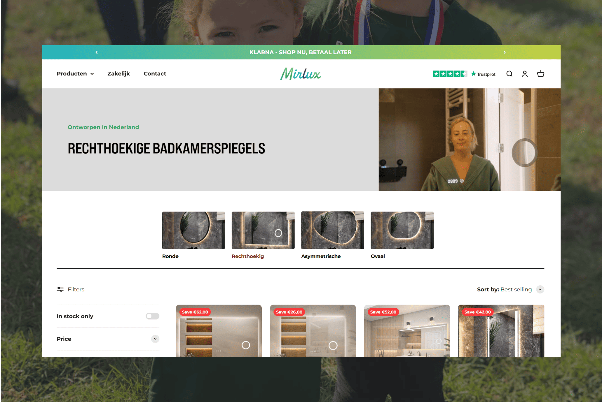 Mirlux.de specializes in mirrors, offering products described by customers as having good quality, nice lighting, and quick delivery