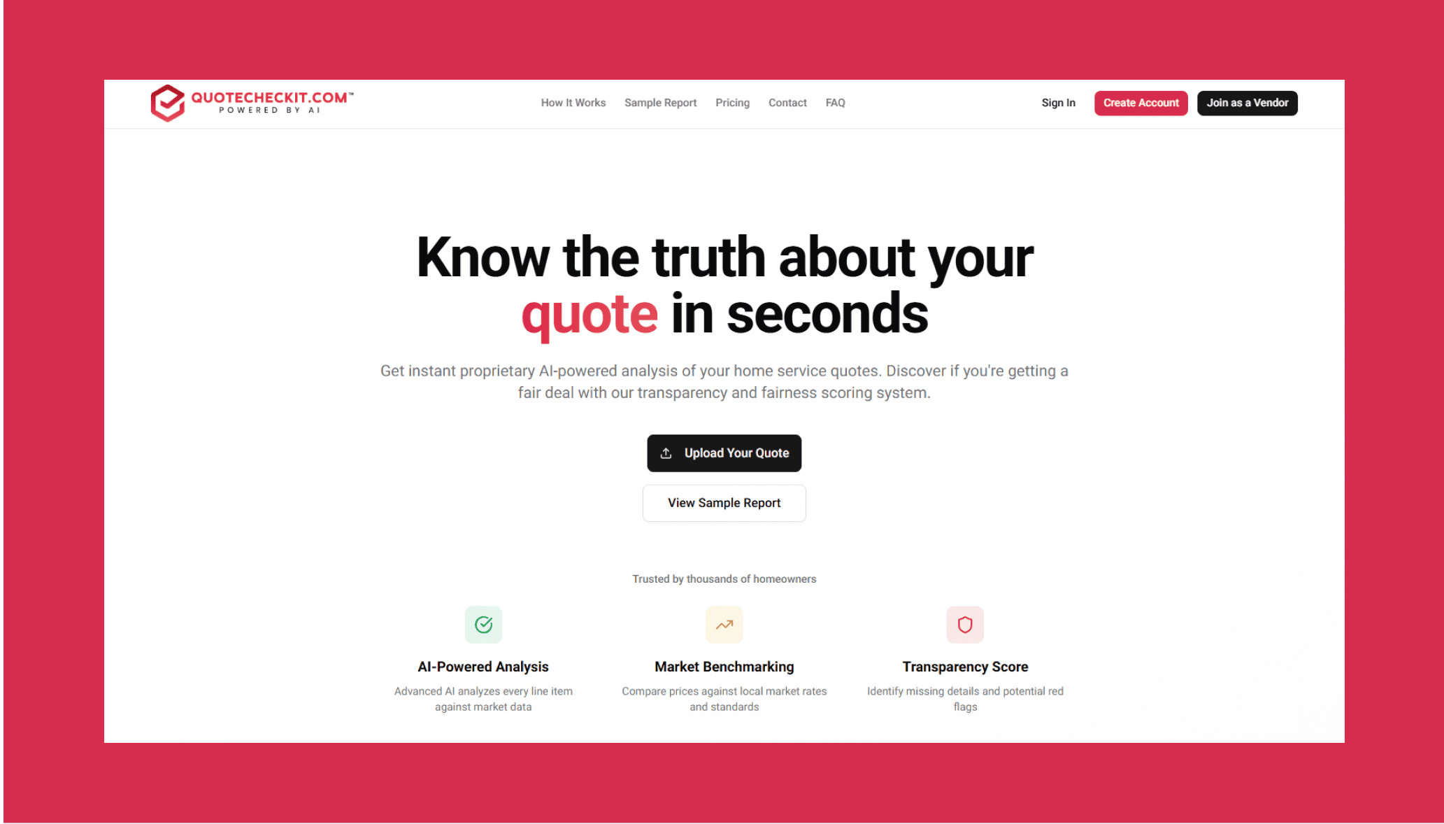 Techtic X QuoteCheck - Homepage