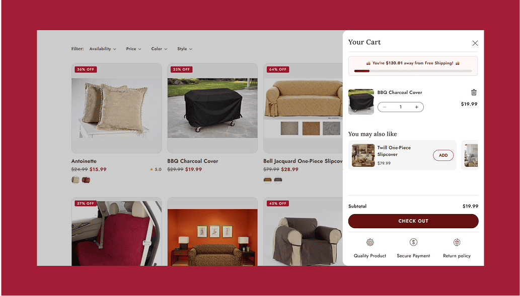 Techtic-The-Slipcover-Company-cart-and-checkout