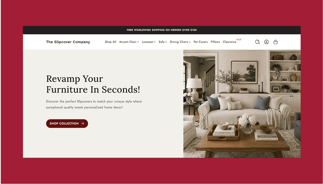 Techtic-The-Slipcover-Company-home-page