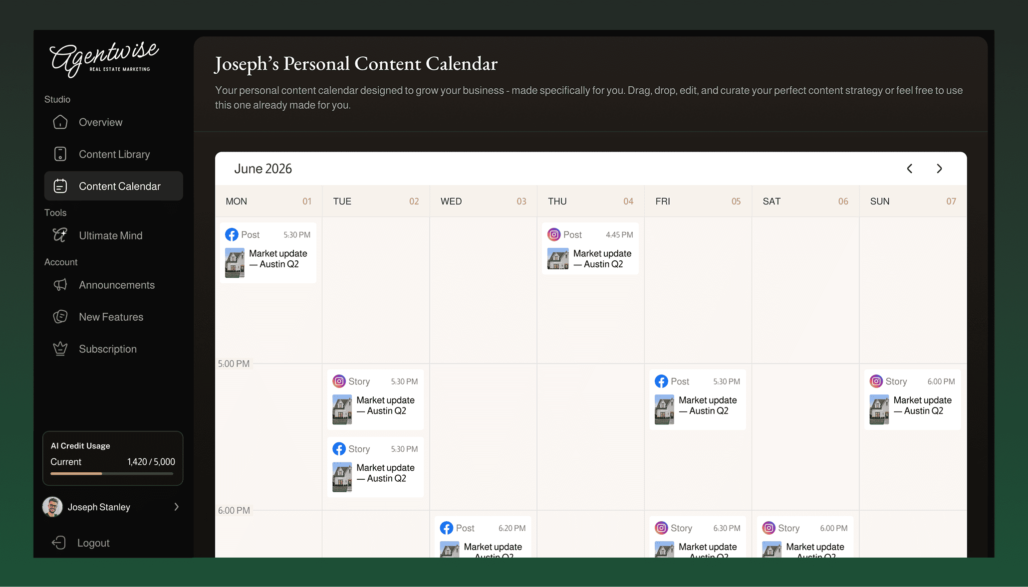 Techtic-Agentwise-content-calendar